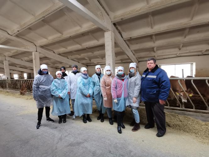 Students at a practice-oriented training at LLC «Agroalliance Invest»
