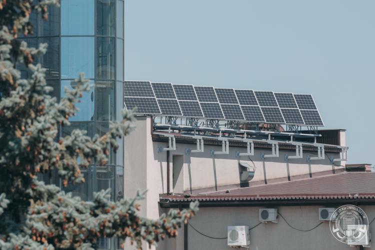 Solar panels installed on the roof of the new educational and laboratory building