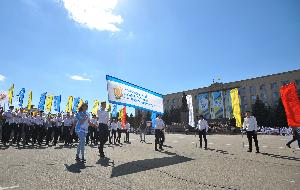 Column of Stavropol State Agrarian University opened the parade of students of Stavropol