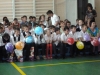 Volunteers greeted orphanage children